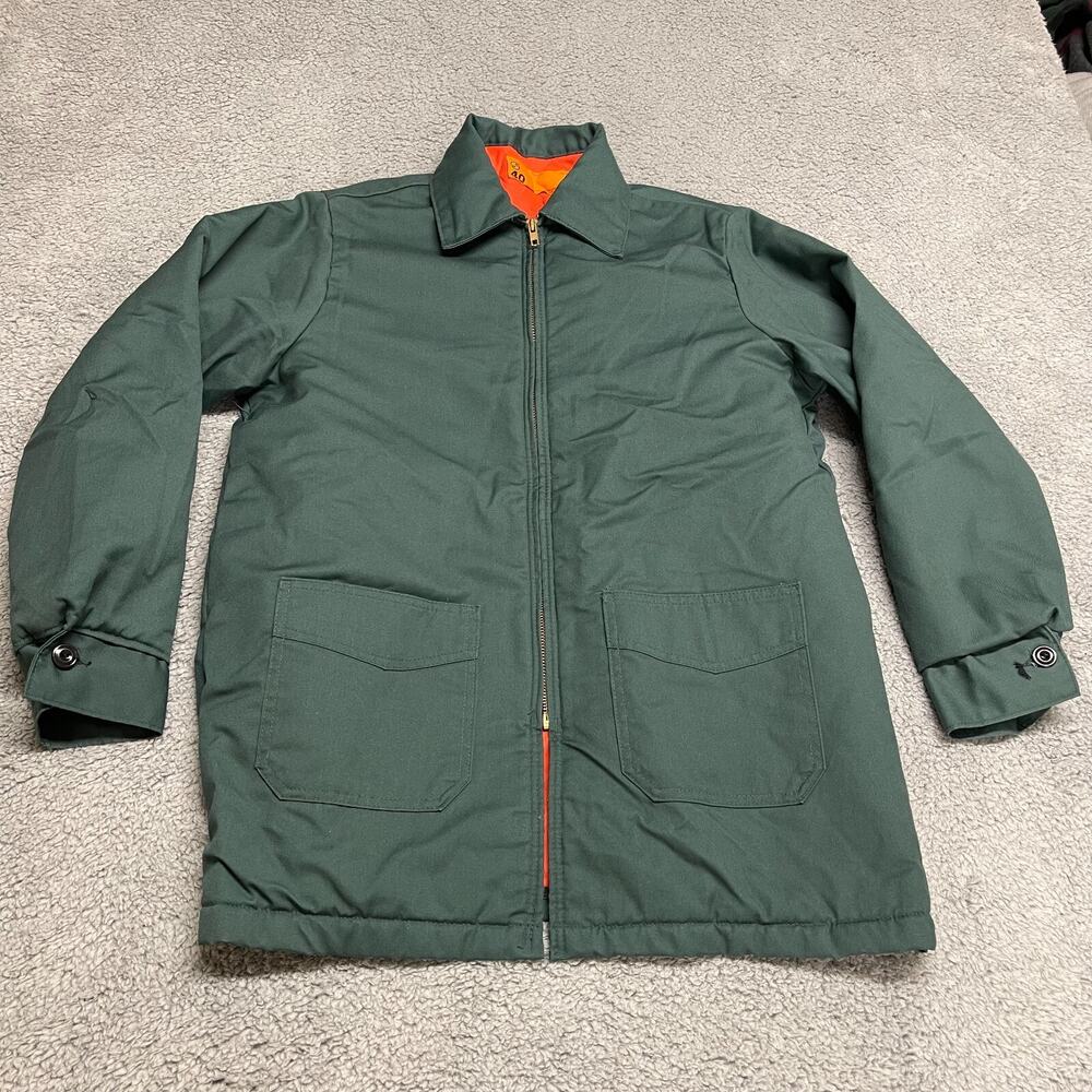 Vintage Union Made Jacket Mens Size 40 Green Full Zip Mechanic Work
